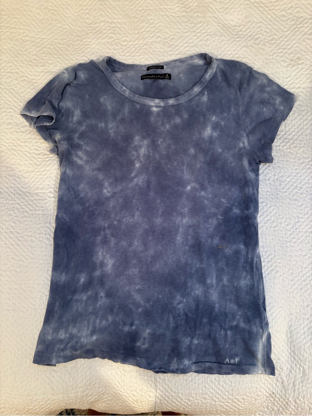 Abercrombie & Fitch Women's Indigo Tie-Dye Short Sleeve Tee